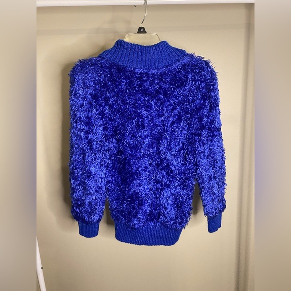 Sideffects blue vintage shaggy turtleneck sweater with elastic waistband - Picture 3 of 7
